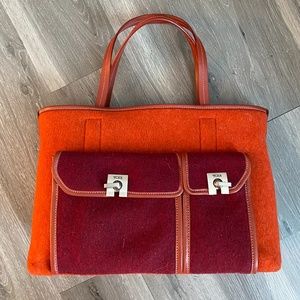 Tumi red / orange tote